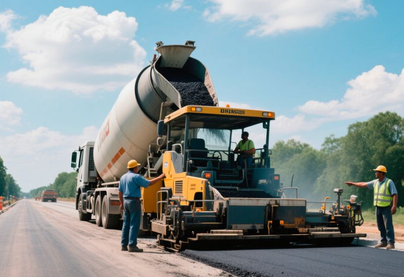 Asphalt paving process